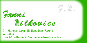 fanni milkovics business card